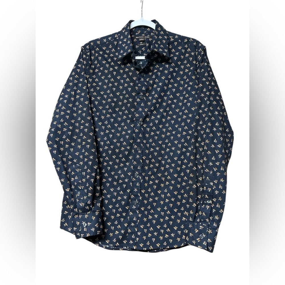 Michael Kors Men's Slim-Fit Floral Long-Sleeve Button-Down Shirt
